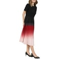 thumbnail image 4 of INSPIRE CHIC Women's Short Sleeve Pleated Dress 2025 Spring Trendy Office Work A-Line Midi Dresses XL Red, 4 of 5