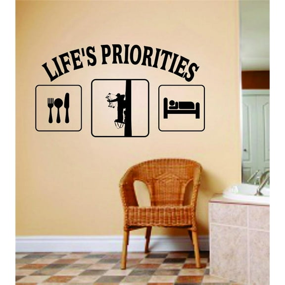 New Wall Ideas Lifes Priorities Eat Hunt Sleep Deer Buck Image Animal Hunting Hunter Boys Men 12 X 24 Inch