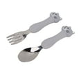 thumbnail image 1 of 2 Pack Toddler Fork Spoon, Metal Toddler Cutlery Set Cartoon Spoon Tableware Kit Stainless Steel Forks And Spoons Comfortable To Handle Toddler Silverware With Storage Box, 1 of 8