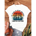 thumbnail image 1 of Vintage 1975 Funny 50Th Birthday Gifts 50 Years old Retro Print T-Shirt, Short Sleeve Crew Neck Casual Top for Summer & Spring, Women'S Clothing, 1 of 6