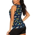 thumbnail image 3 of Xecao Funny Spaceships print women's scoop neck, loose-fit workout tank tops for the gym., 3 of 9