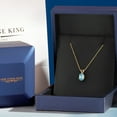 thumbnail image 5 of Gem Stone King 10K Yellow Gold Blue Zircon Pendant Necklace for Women | 1.25 Cttw | Gemstone Birthstone | Oval 7X5MM | With 18 inch Chain, 5 of 6