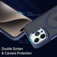 thumbnail image 3 of Translucent Matte Case for iPhone 15 Pro Case[Compatible with Magsafe] Magnetic Slim Fit Shockproof Anti-Scratch Full Body Protective Phone Case for 15 Pro-Blue, 3 of 12