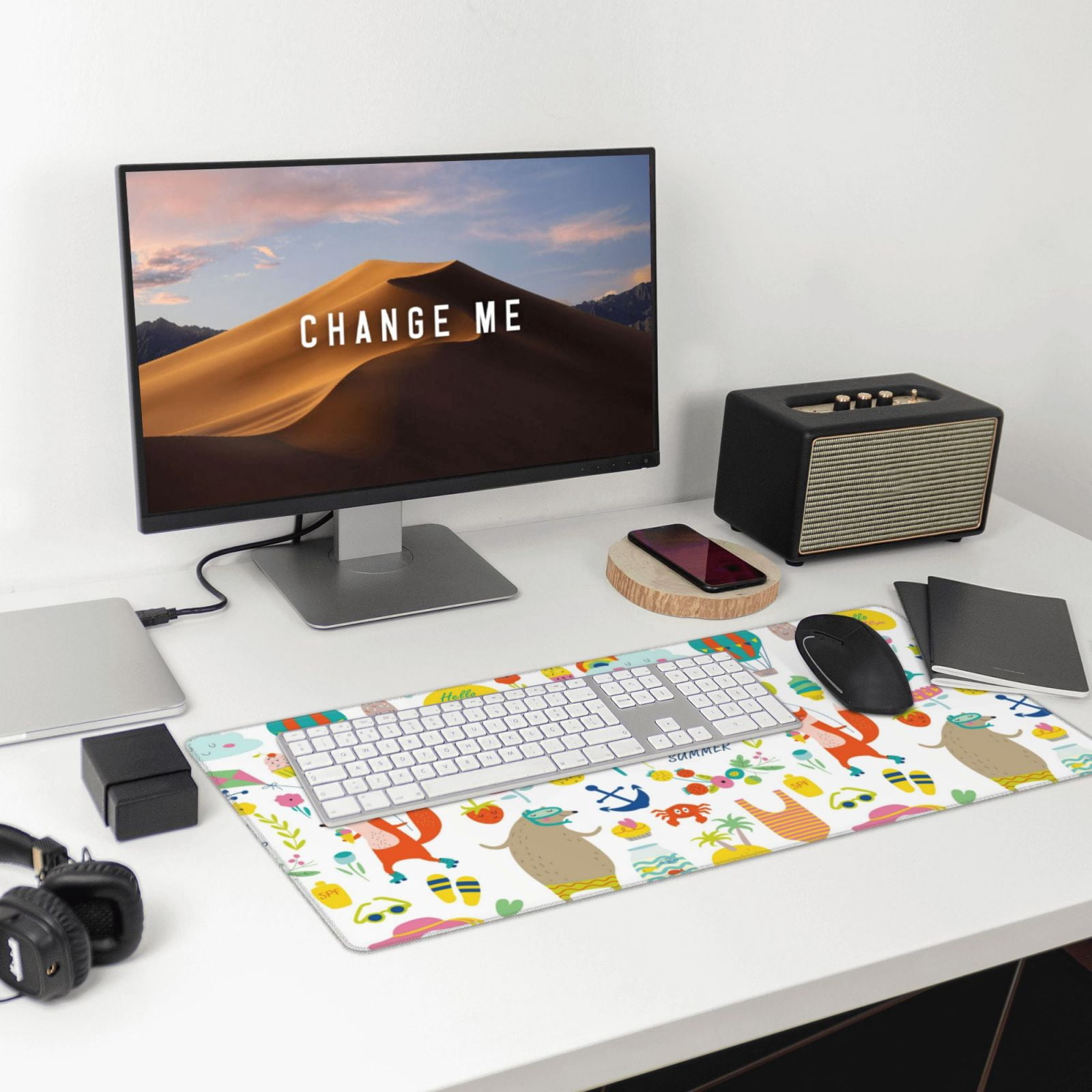 Kdxio Summer Animal Print Large Gaming Mouse Pad,Non-Slip Base,Water Resist Keyboard Pad for Gamer,Office & Home,29.5 x 15.8 in