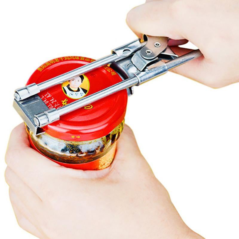 Jar Opener Adjustable Stainless Steel Can Openers Manual Bottle Lids Off Cover Remover Tin Gripper Easily Opens