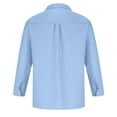 thumbnail image 4 of LYXSSBYX Mens Dress Shirts Long Sleeve Solid Cotton And Linen Lapel Tie Pocket Long Sleeve Button Shirt, 4 of 9