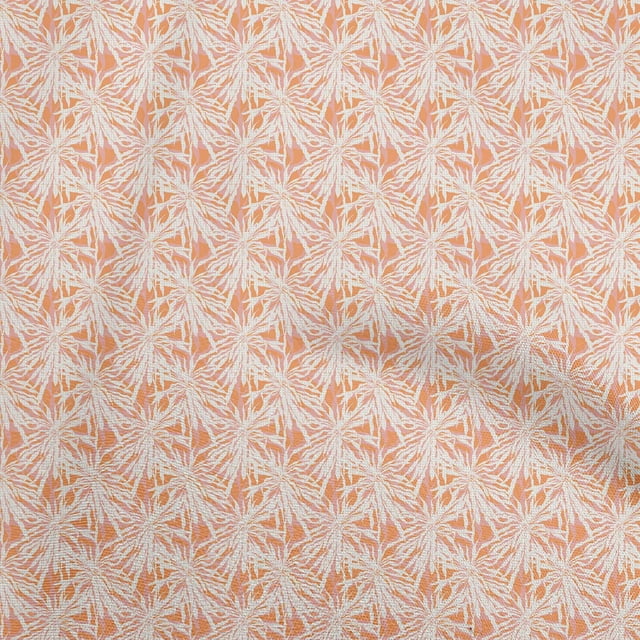 oneOone Cotton Cambric Light Peach Fabric Abstract Floral Craft Projects Decor Fabric Printed By The Yard 42 Inch Wide