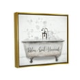 thumbnail image 3 of Stupell Relax Soak Unwind Bathtub Bubbles Typography Painting Gold Floater Framed Art Print Wall Art, 3 of 9