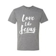 thumbnail image 2 of Wild Bobby Love Like Jesus Inspirational/Christian Men Premium Tri Blend Tee, Premium Heather, Small, 2 of 5