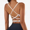 thumbnail image 2 of Coxcy-Sujetador deportivo con tirantes cruzados para mujer, Top deportivo sin costuras con realce, Top corto para Yoga, gimnasio, Top deportivo transpirable, 2 of 4