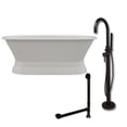 thumbnail image 3 of Cambridge Plumbing Dual Ended Pedestal 66'' x 31'' Freestanding Soaking Bathtub, 3 of 3