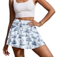 thumbnail image 2 of Xoenoiee Blue Toile De Jouy Boat Seagull Print Womens Pleated Tennis Skirt with Shorts High Waisted Golf Skort Mini Skirt Workout Skirt Athletic Skorts with Pockets, XL, 2 of 6