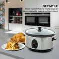 thumbnail image 5 of OVENTE Electric Slow Cooker 3.7 Quart with 3 Temperature Settings, Dishwasher Safe Removable Ceramic Pot & Tempered Glass Lid, Portable Multicooker Soup Maker and Mulled Wine Warmer, Silver SLO35ABR, 5 of 10