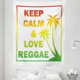 thumbnail image 1 of Rasta Tapestry, Keep Calm and Love Reggae Words in Ombre Rainbow Colors Music Themed, Fabric Wall Hanging Decor for Bedroom Living Room Dorm, 5 Sizes, Pale Green Yellow, by Ambesonne, 1 of 1