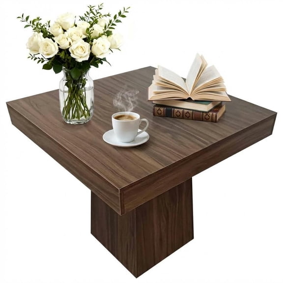 TEQIN Dining Table For 4,31.5-Inch Small Square Dining Table For 4, Kitchen Dining Table With Sturdy Pedestal Base For Restaurant, Dining Room, Living Room