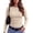 Beige, variant on Zeagoo Women Basic Tee Long Sleeve Tops Crewneck Ribbed Knit Fitted Tshirts Dressy Casual Fall Clothes