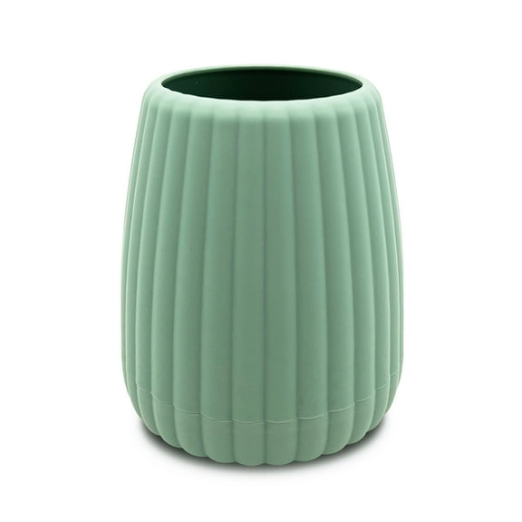 Mainstays Rubberized Plastic Ribbed Toothbrush Holder, Green