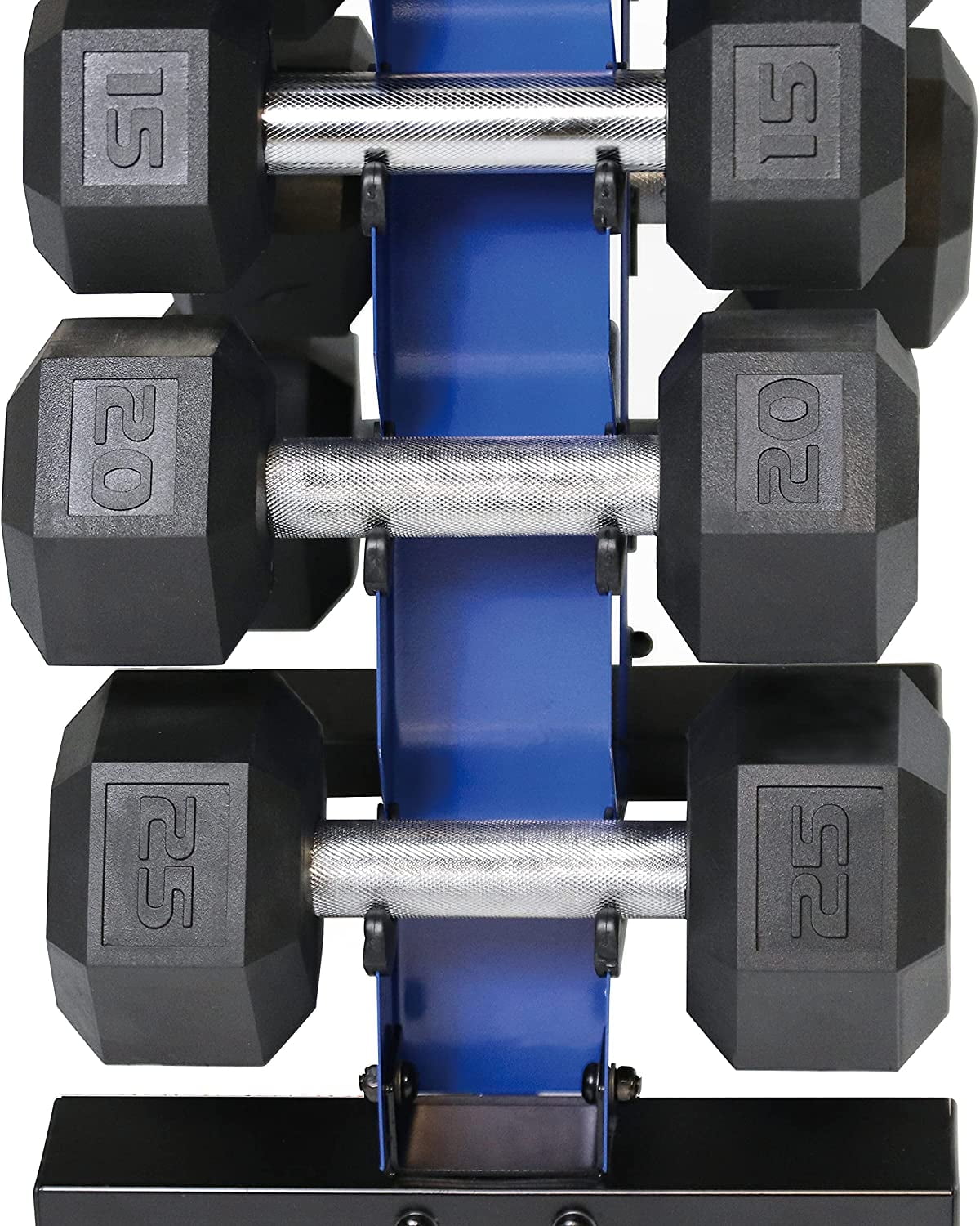 WF Athletic Supply 5-25Lb Rubber Coated Hex Dumbbell Set with A Frame Storage Rack Non-Slip Hex Shape for Muscle Toning, Strength Building & Weight Loss - Multiple Choices Available
