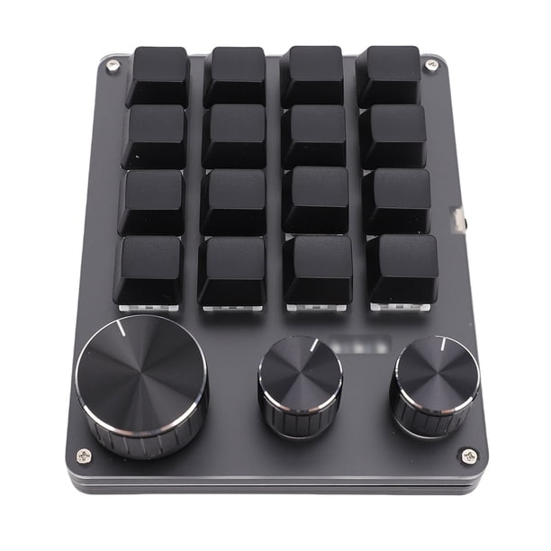 Mini 16 Tecla de 3 Perillas Teclado JUEGO, Teclado Mecánico Macro Programable Con Cable USB, Tablero de Teclado Teclado de PC Pequeño Personalizado Para Copiar Gráficos PS