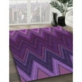 thumbnail image 3 of Ahgly Company Machine Washable Indoor Round Transitional Dark Orchid Purple Area Rugs, 8' Round, 3 of 7
