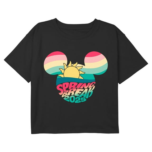 Girl's Mickey & Friends 2025 Spring Break Graphic Cropped T-Shirt