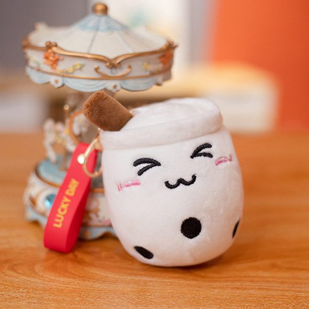 LLavero de taza de té de Anime de burbujas Kawaii, juguete de peluche suave, muñeca Boba de peluche, mochila encantadora, decoración, el mejor regalo para niñas y niños, 10cm