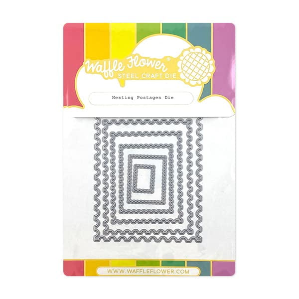 Set de franqueos para anidar flores en forma de gofres con 6 troqueles de forma clásica