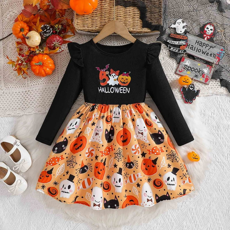 mgoYE Little Toddler Girl's Halloween Skeleton Dress Tutu Dress