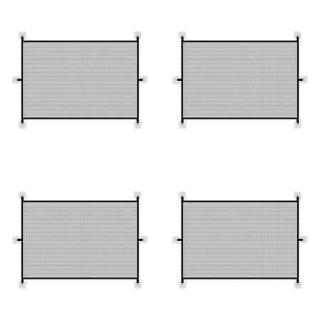 Stair For Dogs Portable Mesh Stair Gate Indoor Cat Proof Gate For Stairs Folding Mesh Barrier For Stairs Indoor Doorways Hallways 4PCS, 72 cm×180 cm, Grey B 4 Packs