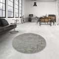 thumbnail image 4 of Ahgly Company Machine Washable Indoor Round Transitional Carbon Gray Area Rugs, 8' Round, 4 of 7