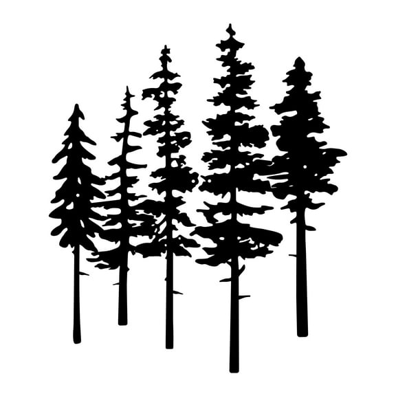 ESTART Metal Pine Tree Wall Art, Rustic Farmhouse Forest Metal Wall Decor for Home Living Room Bedroom Office Cabin Decoration (Black)