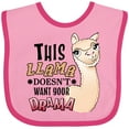thumbnail image 3 of Inktastic This Llama Doesn't Want Your Drama Cute Llama Boys or Girls Baby Bib, 3 of 4