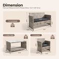 thumbnail image 2 of XIZZI 4-Piece Rattan Outdoor Conversation Set Loveseat Sofa with Cushions,Black, 2 of 8