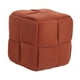 thumbnail image 2 of Reposapiés pequeño con patas antideslizantes que protege el suelo de madera y es decorativo. Naranja, 2 of 9