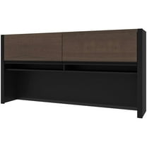 Pemberly Row Traditional Credenza Hutch in Antigua and Black