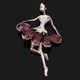 thumbnail image 2 of Elegante diseño de ballet para niña, broche de cristal brilnte, joyería para mujer y niña Zulema Broche, 2 of 7
