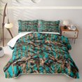 thumbnail image 2 of Erosebridal Rustic Turquoise Branch Bed Spread Queen for Women Men, Pine Leaf Print Queen Coverlet Set, 3-Piece, 2 of 7