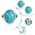 thumbnail image 2 of NUNCAD Turquoise Blue Ring Oval Shape Handmade Ring 925 Sterling Silver Statement Boho Ring Gift For Women, 2 of 5