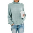 thumbnail image 2 of Suéter holgado de gran tamaño con cuello alto y manga larga para mujer XXL, 2 of 7