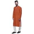 thumbnail image 6 of Atasi mens kurta Cotton Satin ethnic kurta for boys solid wedding Long kurta, 6 of 7