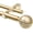 Gold, variant on 1 Inch Wood Double Curtain Rods for Windows 66 to 120 Inches (5.5-10 Feet), Heavy Duty Drapery Rod with Wood Grain Leaf Pattern Finials, Iron Material
