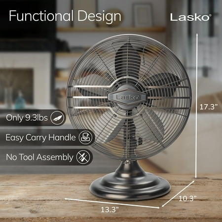 Lasko 12-In. Classic Metal Table Fan - Bronze