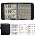 thumbnail image 1 of Coin Collection Album for Collectors with Lock, 360 Pockets Fireproof Coin Holder Book & 36 Paper Currency Binder Sleeves, Coin Storage Collecting Organizer for Pennies,Bill,Tokens,Badges（oniy bag）, 1 of 5