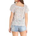thumbnail image 3 of Allegra K Women's Casual Short Sleeve Summer Square Neck Floral Tops, 3 of 6