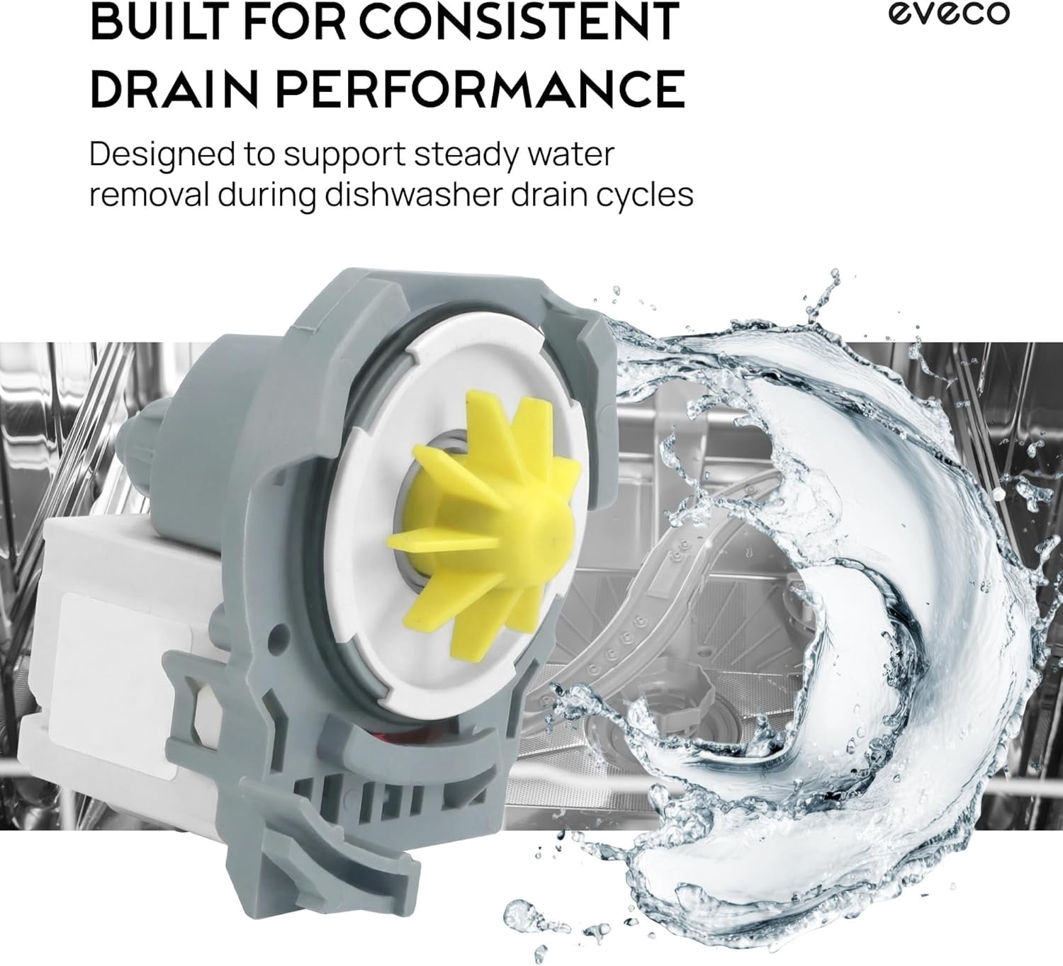 Dishwasher Drain Pump Replacement - Compatible with Whirlpool Kenmore Maytag Kitchen Aid Dishwashers