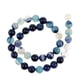 thumbnail image 1 of Cuentas de ágata natural azul oscuro, espaciador suelto a rayas, joyería artesanal, collar 10 mm, 1 of 9