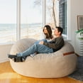 Big Joe Fuf XL Foam Filled Bean Bag Chair with Removable Cover, Vanilla