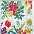 thumbnail image 1 of Festive Christmas Shower Curtain - Whimsical Holiday Pattern Snowflakes, 1 of 4