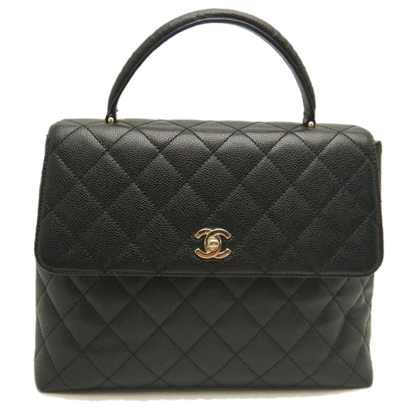 Pre-Owned CHANEL Matelasse Bag A12397 Handbag in Black Caviar Leather, Women's, 253429 (Good)