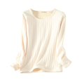 thumbnail image 1 of Minnieouse Ropa interior camiseta femenina cálida a prueba de viento Traceless ropa interior térmica cómoda Simple ropa otoño Casual Prendas para la parte del cuerpo Blanco, Blanco L L Minnieouse AP013131-10, 1 of 6